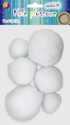 Immagine prodotto di palline di peluche innevate in peluche spesso, 6 pezzi | POM-3517