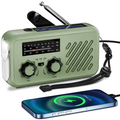 Productafbeelding van Zwengelradio, noodgevallen, wereldontvanger, oplaadbaar, met 2000 mAh powerbank