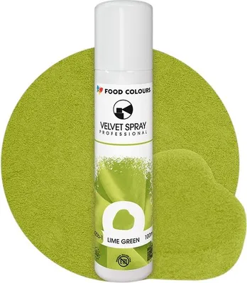 Produktbild von Zamsz w Sprayu ZIELONY JASNY Lebensmittelfarben Samt 100 ml Limonengrün
