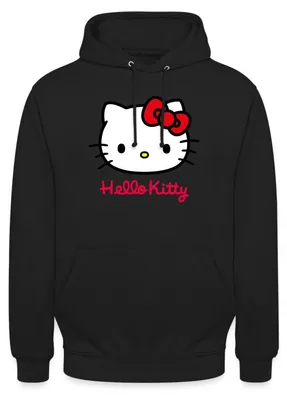 Produktbild von Spreadshirt Hello Kitty Klassisch Mit Schriftzug Uni Hoodie, M, Schwarz