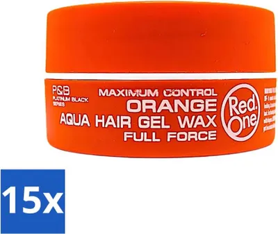 Image de Red One - Cire pour cheveux - Aqua Orange - Coiffure rafraîchissante - Pour une tenue forte et un fini brillant - 150 ml - Pack avantage - 15 pièces