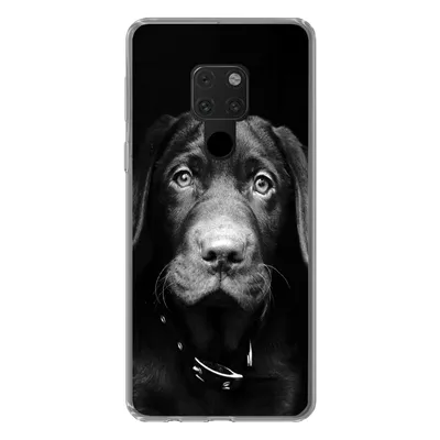 Produktbild von MuchoWow® Handyhülle Schutzhülle Hülle für Huawei P40 Lite Hund - Leicht - Schwarz Silikon Softcase Handy Hülle - Handy