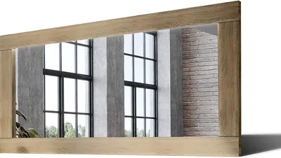 Produktbild von 200x80 Rechteckig Rustikale Wandspiegel mit Rahmen massivholz Eichenholz Horizontal | Individuell Spiegel Nach Maß | LDR224 Oak Classic Glatte Oberfläche