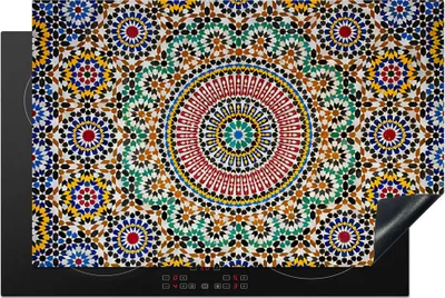Produktbild von KitchenYeah© Herdabdeckplatte Ansicht eines marokkanischen Mosaiks von oben , 81x52cm, Küche Deko, Glaskeramikkochfeld Herdabdeckung, Abdeckplatte fùr Kochfeld
