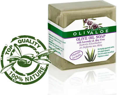 Produktbild von Olivaloe Natürliches Olivenölseife Mit Lavendel Und Aloe Vera 200g Beruhigende Feuchtigkeit