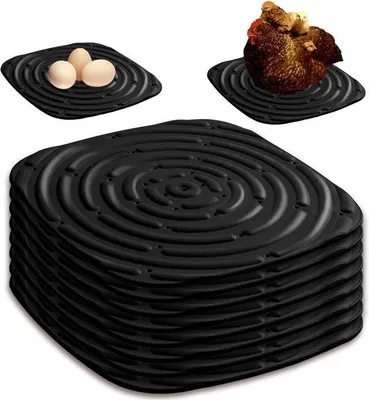 Image de Famanu Nestmat, 30 x 30 cm - Lot de 8 - Réutilisable - Lavable - Pour poulailler - Noir
