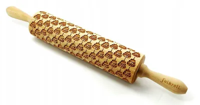 Obrázek produktu pro Folkroll dřevěný váleček na dort s motivem narozenin 43 cm
