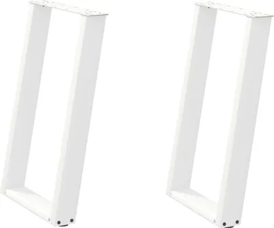 Zdjęcie produktu dla vidaXL Nogi do stołu jadalnianego w kształcie litery U 2 szt. Biały 50x(72-73) cm Stalowy