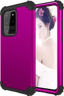 Produktbild von Galaxy S20 Ultra Hülle, 3 in 1 Hybrid PC TPU Stossfest Robust Schutzhülle für Samsung Galaxy S20 Ultra Lila