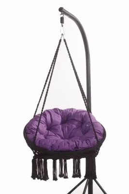 Image de Violet 90x90cm Coussin de tête de chaise suspendue | Coussins de meubles de jardin | Coussins de balançoire suspendue | Coussin de sol pour enfants