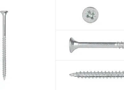 Produktbild von Spanplattenschrauben Verzinkt 4,5 x 70 mm Pozidrive Teilgewinde - Schachtel mit 200 Stück Schrauben