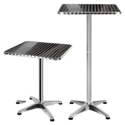 Produktbild von Beistelltisch aus Aluminium für den Außenbereich 60 x 60 cm mit verstellbarer Höhe 70/110 cm