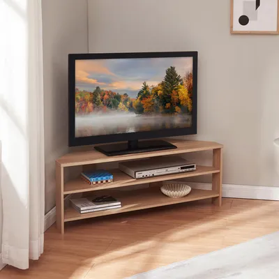 Zdjęcie produktu dla Stolik pod TV 'Berg' ścięty 110 x 36 x 42 cm dąb naturalny