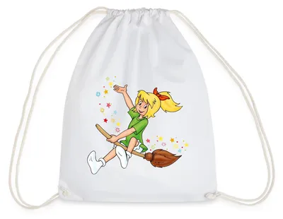 Produktbild von Spreadshirt Bibi Blocksberg Fliegt Auf Kartoffelbrei Turnbeutel, One size, Weiß