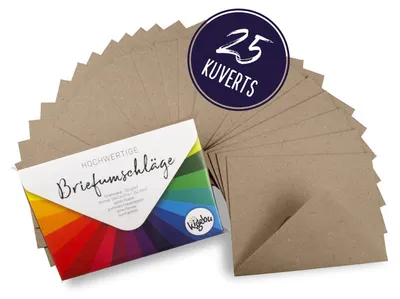 Productafbeelding van Kraftpapier C6 enveloppen - 25 stuks - 120 g/m² - zonder venster