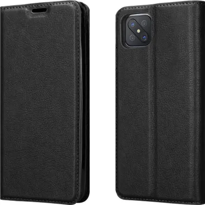 Immagine prodotto di Cadorabo Custodia per Oppo A92s Custodia protettiva in nero Custodia per cellulare Custodia Cover Chiusura magnetica