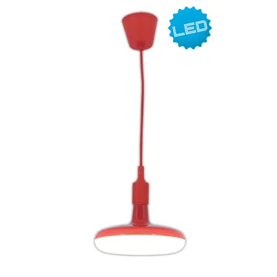 Produktbild von Näve Pendel incl. LED-Tellerlampe E27 rot "Ufo" - Textil/Silikon/Kunststoff - Farbe: rot; 6096921