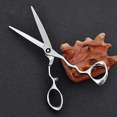 Imagen del producto de Tijeras profesionales para cortar y desfiladar, en color rosa oro, de 15,2 cm, ideales para salones de belleza y uso doméstico