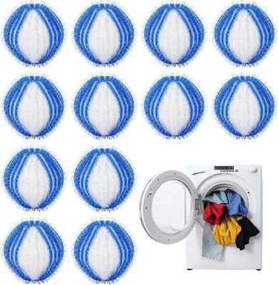 Imagen del producto de Removedor de pelo de mascotas y pelusas, 12 unidades, reutilizable, para la lavadora