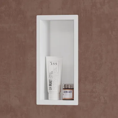 Immagine prodotto di doporro Nicchia a Parete 15x30x8.3cm Mensola Doccia a Muro a Incasso Piastrellabile in Acciaio Inox Facile da Montare, Bianco