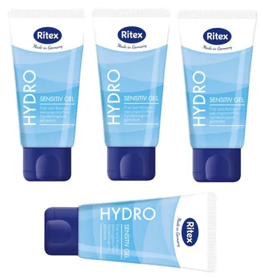 Produktbild von Ritex - 4er Set Gleitgel Hydro feuchtigkeitsspenden & pflegend - Inhalt jeweils 50ml, wasserbasiert - 09007-4