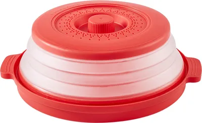 Produktbild von Haube Deckel Faltbar Mikrowellen Abdeckung für die Lagerung in der Mikrowelle Abdeckhaube Mikrowelle Rot