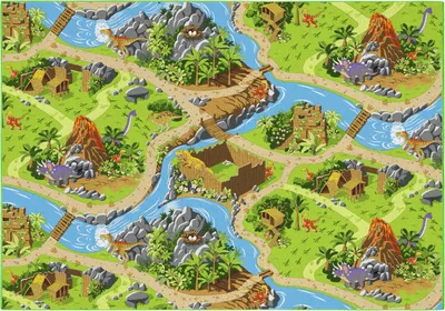 Produktbild von Carpet Studio Dino Teppich Kinderzimmer - Spielteppich Grün - 140x200cm