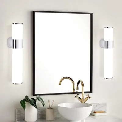 Obrázok produktu pre ZMH zrkadlové svetlo kúpeľňa Led nástenné svietidlo 6W sada 2 neutrálnych bielych farieb svetla 4000K bočné zrkadlové osvetlenie skrinky chróm 35cm
