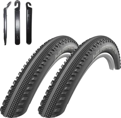 Immagine prodotto di 2 x Schwalbe Hurricane Performance nero 57-584 ( 27,5 x 2,25 ) incl. 3 leve per pneumatici
