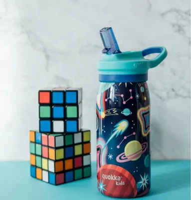 Immagine prodotto di Quokka Kids Pop, borraccia in acciaio inox / thermos con cannuccia Space, 445ml, 40250