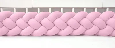 Produktbild von Bettschlange 4-strängig geflochten Velours 400 cm – Rosa | Bettumrandung Babybett Nestchen | Letino