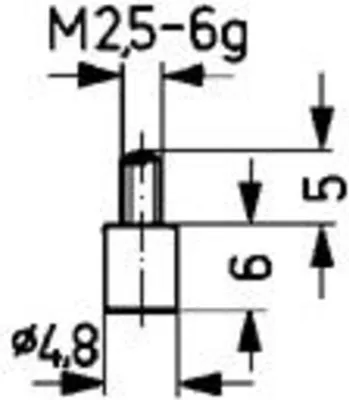Obrázek produktu pro KÄFER 4,8 mm plochý M2,5 STA pro číselníkové měřidlo - 62004