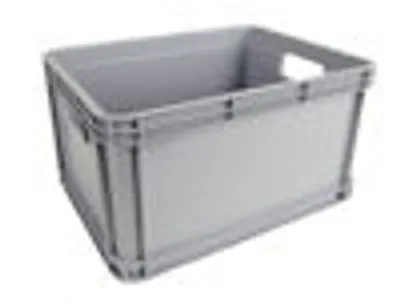 A single gray storage box is shown against a white background.