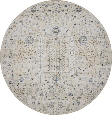 Produktbild von benuta Waschbarer Vintage Teppich George Beige ø 120 cm rund Wohnzimmerteppich Schlafzimmer weich orientalisch