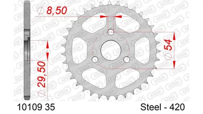 Produktbild von AFAM Kettenrad 10109-35 radseitig hinten 0 53kg