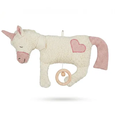 Produktbild von Efie  Baby Spieluhr Einhorn mit Herz – Melodie Guten Abend, Gute Nacht, Kuschelspieluhr aus kbA Baumwolle,  Germany
