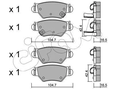 Produktbild von CIFAM Bremsbeläge Satz Hinten Bremsklötze für OPEL Astra G CC (T98) 822-259-0