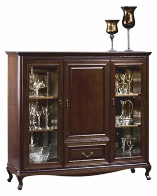 Produktbild von Casa Padrino Luxus Barock Vitrine Dunkelbraun 148,3 x H. 133,2 cm - Barock Möbel