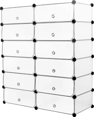 Produktbild von Schuhschrank Aufbewahrungsschrank für 24 Paar Schuhe - Schuhregal aus Kunststoff 91 x 36 x 105 cm weiß