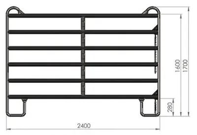Produktbild von Panel - Zaunelement 2,4 m - mit Schnell-Kettenverschluss - AniScale Tierwaage -