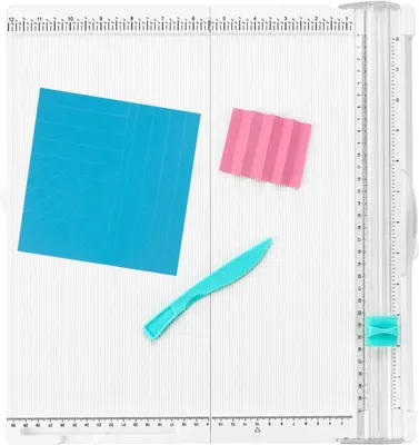 Imagen del producto de Cortador de papel y plegadora, de 35 x 36 cm, con función de plegado, ideal para scrapbooking