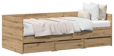 Immagine prodotto di vidaXL Letto da giorno con testiera in rovere Artisan 90 x 190 cm Materiale a base di legno