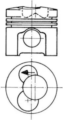 Produktbild von KOLBENSCHMIDT Kolben Zylinderbohrung 100 mm Kompressionshöhe 56,75 mm Bolzendurchmesser 35 mm