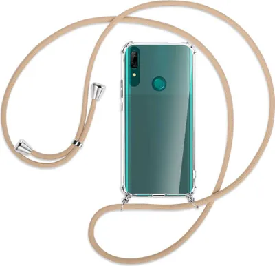 Produktbild von Handykette Backcover-Schutzhülle mit Band (Metall silberfarben) für Huawei P Smart Z - beige