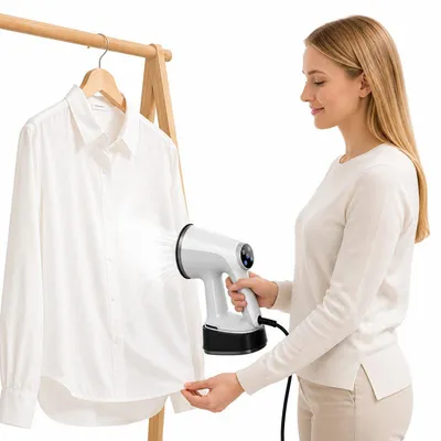 Produktbild von Handdampfglätter 2-in-1 mit Saugfunktion, 1200W Dampfglätter, 400ml Tank, 15s Aufheizen, LED, Keramiksohle – Dampfbürste & Bügeleisen für Reise