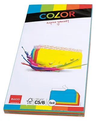 Produktbild von Elco 74617.00, C6/C5 (114 x 229 mm), Blau, Grün, Orange, Rot, Gelb, Papier, 20 Stück(e)