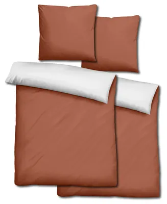 Immagine prodotto di Set da letto reversibile Sleezzz® Renforcé, marrone/bianco, 135 x 200 + 80 x 80 cm