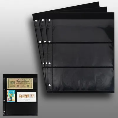 Produktbild von Prophila Collection 3 doppelseitige Einsteckblätter schwarz 3zeilig