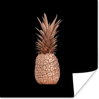Produktbild von MuchoWow® Poster Ananas - Gold - Rosa 50x50 cm - Wohnzimmerdekoration
