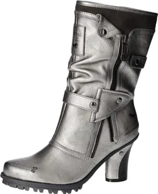 Produktbild von Mustang Damen Stiefelette Warmfutter Stiefel hübsche Details Blockabsatz 1141-606, Größe:40 EU, Farbe:Silber